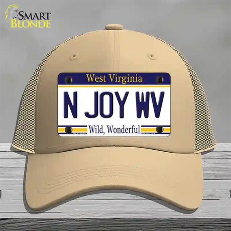 N Joy West Virginia Novelty License Plate Hat Mesh / Khaki