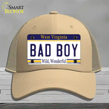 Bad Boy West Virginia Novelty License Plate Hat Mesh / Khaki