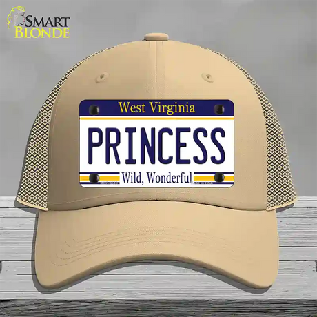 Princess West Virginia Novelty License Plate Hat Mesh / Khaki