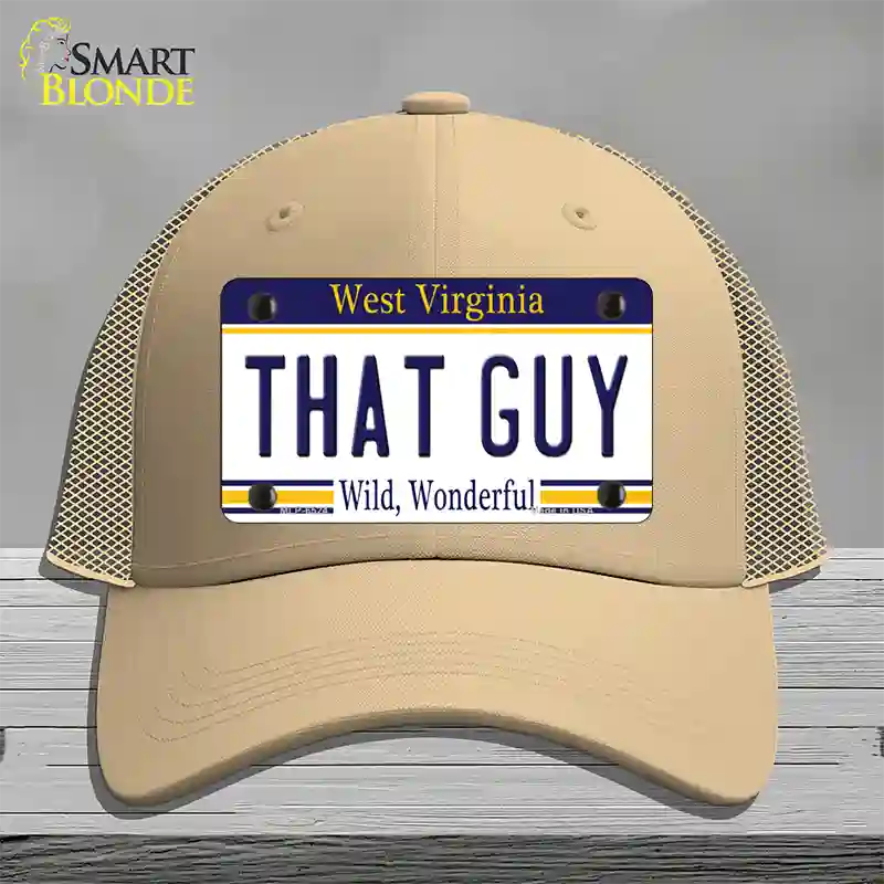 That Guy West Virginia Novelty License Plate Hat Mesh / Khaki