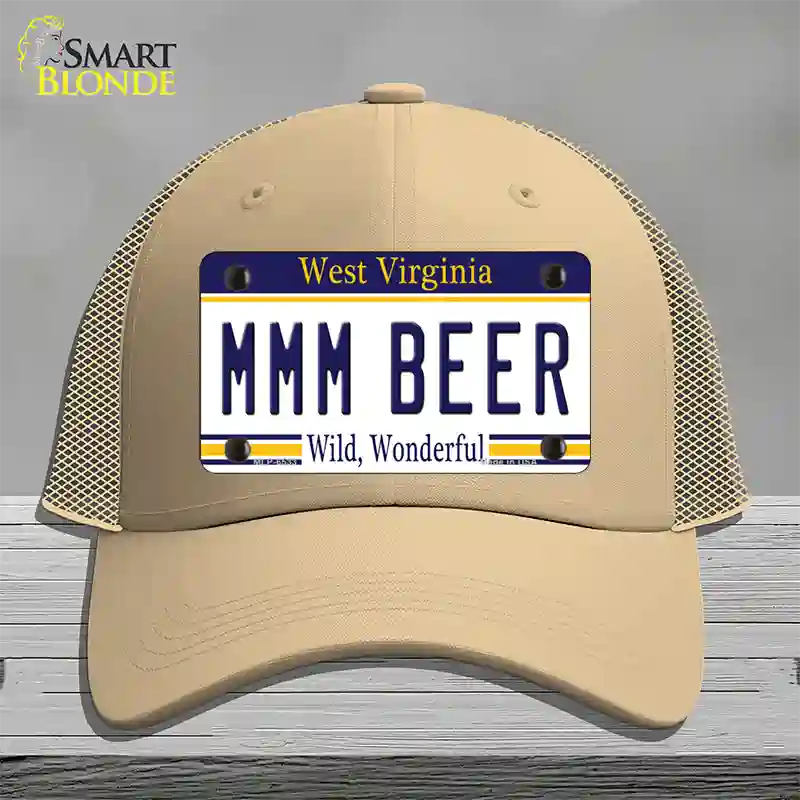 MMM Beer West Virginia Novelty License Plate Hat Tag Mesh / Khaki