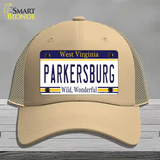 Parkersburg West Virginia Novelty License Plate Hat Mesh / Khaki