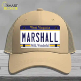 Marshall West Virginia Novelty License Plate Hat Mesh / Khaki