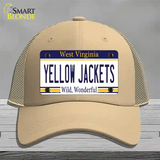 Yellow Jackets West Virginia Novelty License Plate Hat Mesh / Khaki