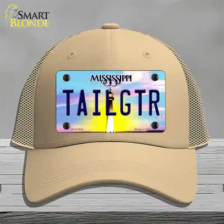 Tailgtr Mississippi Novelty License Plate Hat Mesh / Khaki