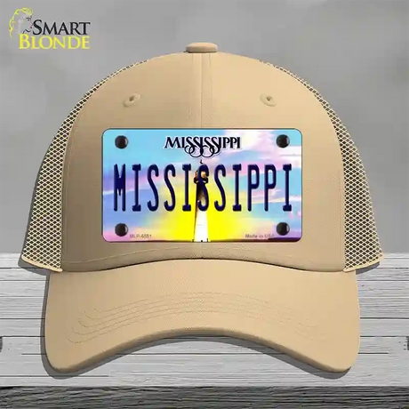 Mississippi Novelty License Plate Hat Mesh / Khaki