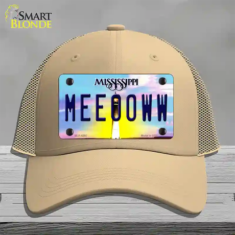 Meeooww Mississippi Novelty License Plate Hat Mesh / Khaki