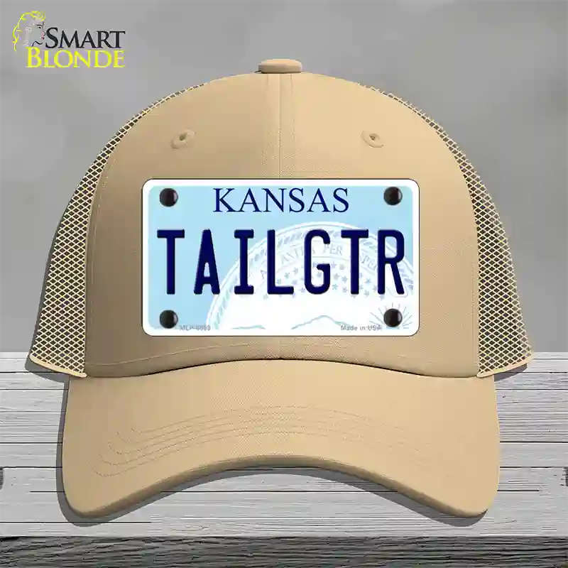 Tailgtr Kansas Novelty License Plate Hat Mesh / Khaki