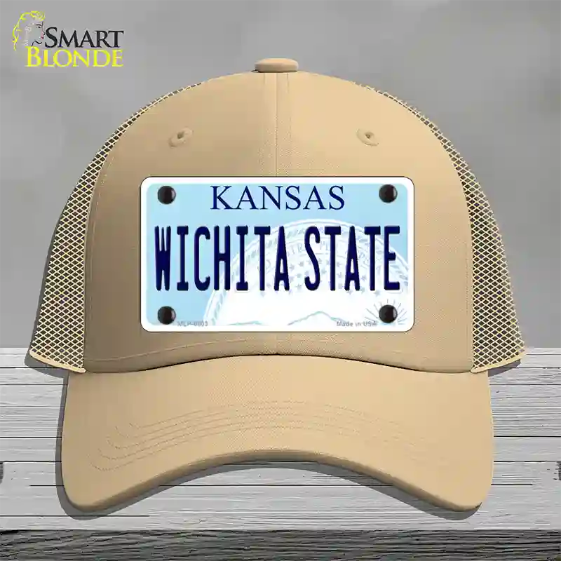 Wichita State Kansas Novelty License Plate Hat Mesh / Khaki