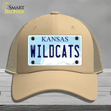 Wildcats Kansas Novelty License Plate Hat Mesh / Khaki