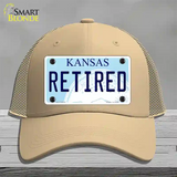 Retired Kansas Novelty License Plate Hat Mesh / Khaki