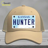 Hunter Kansas Novelty License Plate Hat Mesh / Khaki