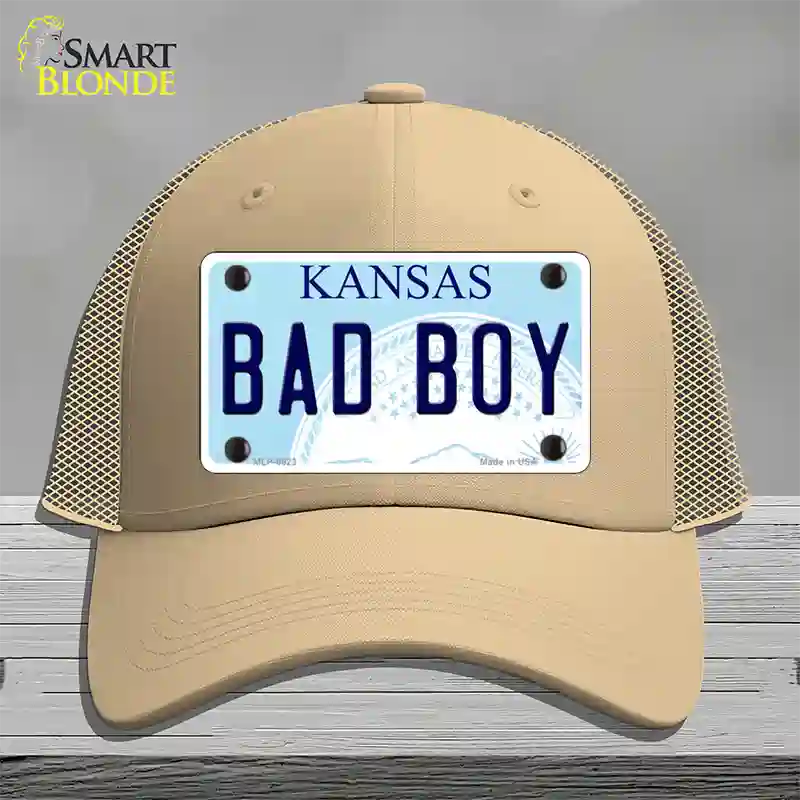 Bad Boy Kansas Novelty License Plate Hat Mesh / Khaki