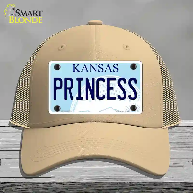 Princess Kansas Novelty License Plate Hat Mesh / Khaki