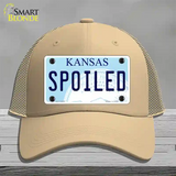 Spoiled Kansas Novelty License Plate Hat Mesh / Khaki