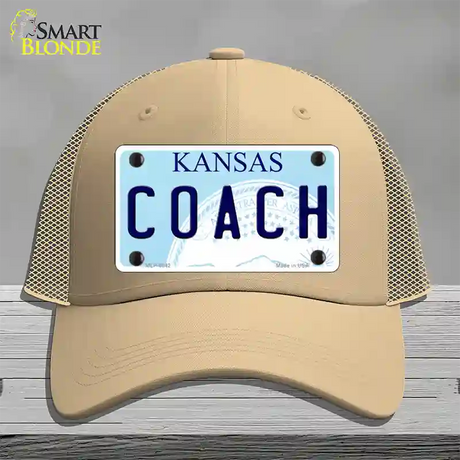 Coach Kansas Novelty License Plate Hat Mesh / Khaki