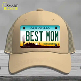 Best Mom Arizona Novelty License Plate Hat Mesh / Khaki