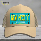 New Mexico Novelty License Plate Hat Mesh / Khaki