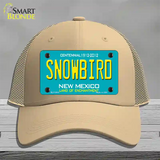 Snowbird New Mexico Novelty License Plate Hat Mesh / Khaki