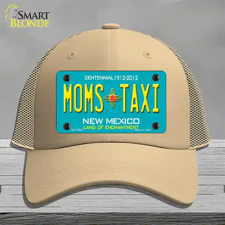 Moms Taxi New Mexico Novelty License Plate Hat Mesh / Khaki