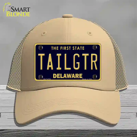 Tailgtr Delaware Novelty License Plate Hat Mesh / Khaki