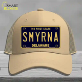 Smyrna Delaware Novelty License Plate Hat Mesh / Khaki