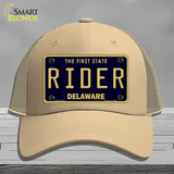 Rider Delaware Novelty License Plate Hat Mesh / Khaki