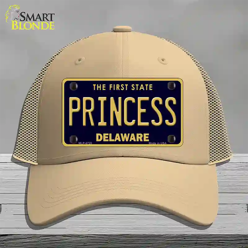 Princess Delaware Novelty License Plate Hat Mesh / Khaki