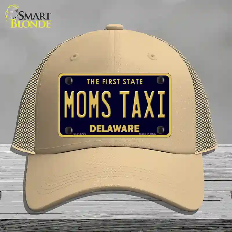 Moms Taxi Delaware Novelty License Plate Hat Mesh / Khaki