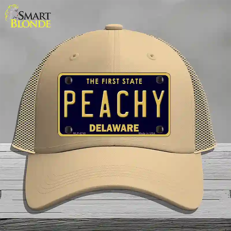 Peachy Delaware Novelty License Plate Hat Mesh / Khaki