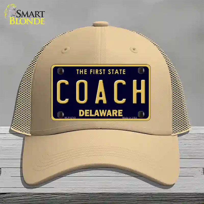 Coach Delaware Novelty License Plate Hat Mesh / Khaki