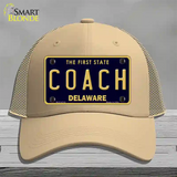 Coach Delaware Novelty License Plate Hat Mesh / Khaki