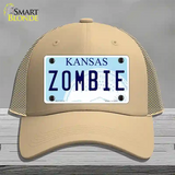 Zombie Kansas Novelty License Plate Hat Mesh / Khaki