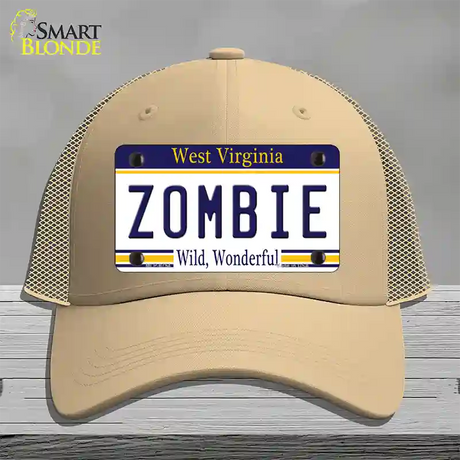 Zombie West Virginia Novelty License Plate Hat Mesh / Khaki