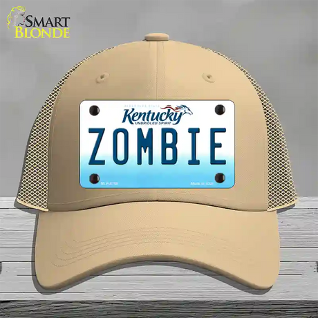 Zombie Kentucky Novelty License Plate Hat Mesh / Khaki