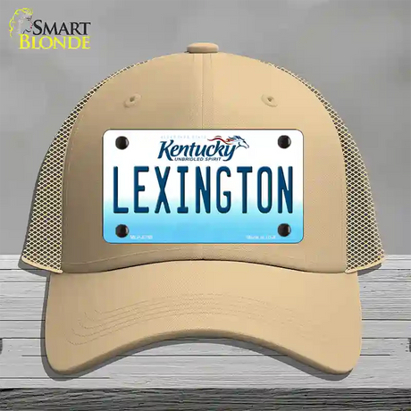 Lexington Kentucky Novelty License Plate Hat Mesh / Khaki