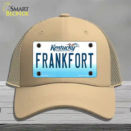 Frankfort Kentucky Novelty License Plate Hat Mesh / Khaki