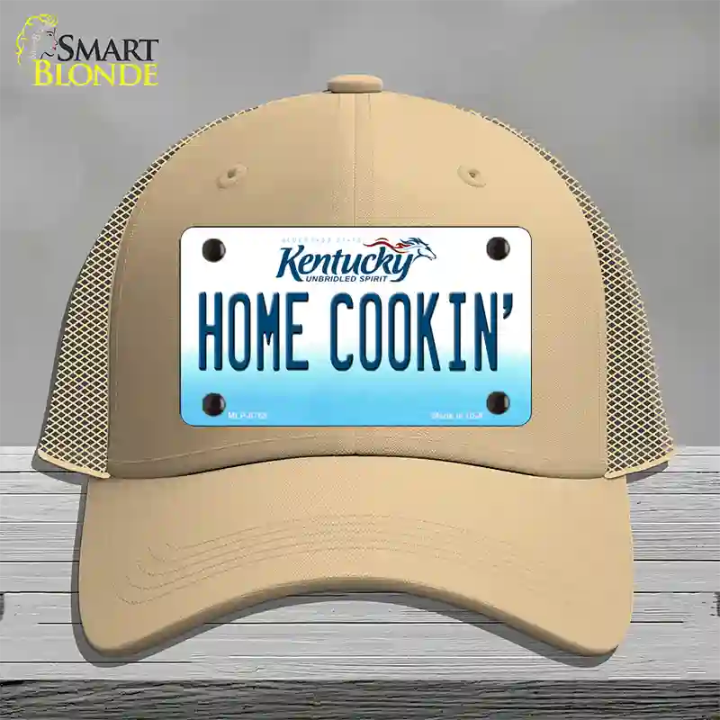 Home Cookin Kentucky Novelty License Plate Hat Mesh / Khaki