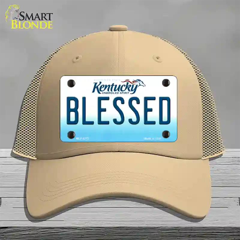 Blessed Kentucky Novelty License Plate Hat Mesh / Khaki