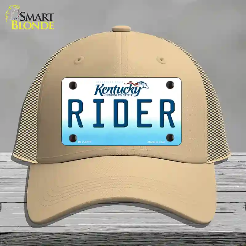 Rider Kentucky Novelty License Plate Hat Mesh / Khaki