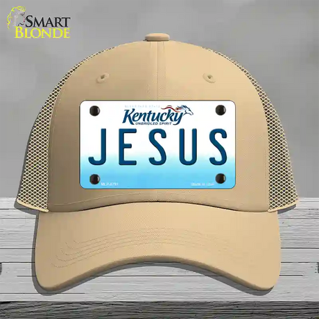 Jesus Kentucky Novelty License Plate Hat Mesh / Khaki