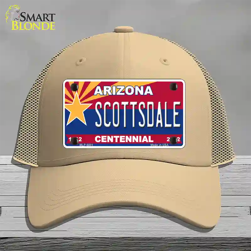 Arizona Centennial Scottsdale Novelty License Plate Hat Mesh / Khaki