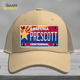 Arizona Centennial Prescott Novelty License Plate Hat Mesh / Khaki