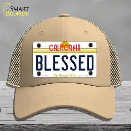 Blessed California Novelty License Plate Hat Mesh / Khaki