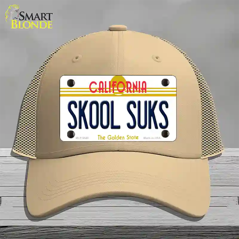 Skool Suks California Novelty License Plate Hat Mesh / Khaki