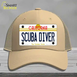 Scuba Diver California Novelty License Plate Hat Mesh / Khaki