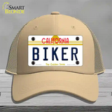 Biker California Novelty License Plate Hat Mesh / Khaki