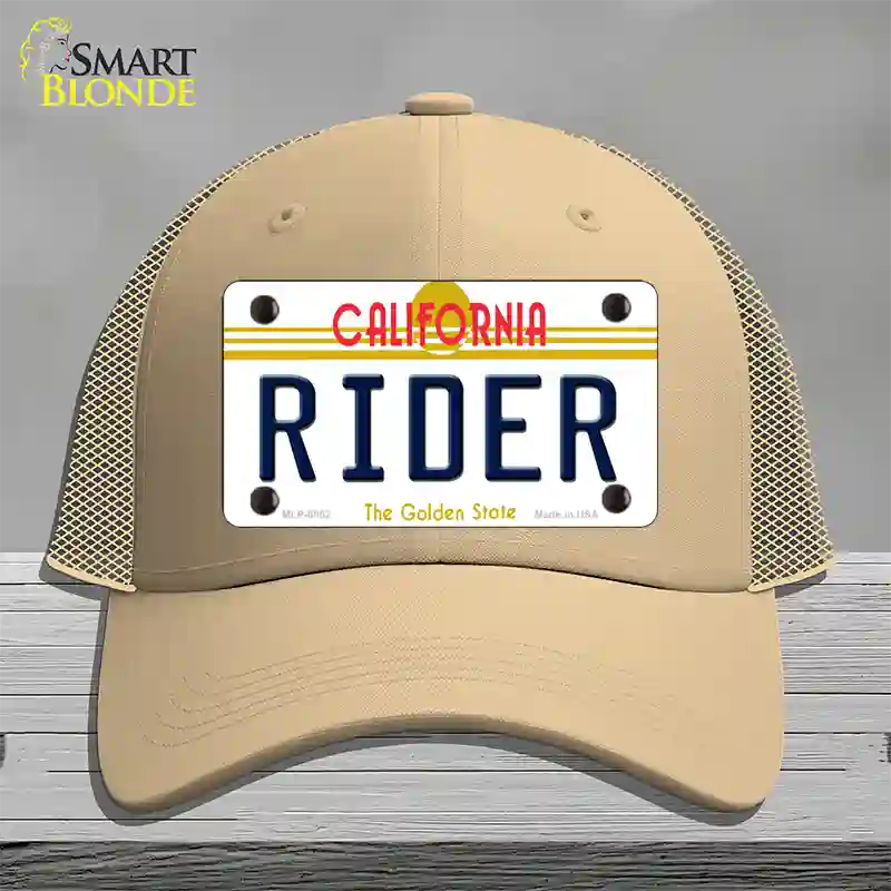 Rider California Novelty License Plate Hat Mesh / Khaki