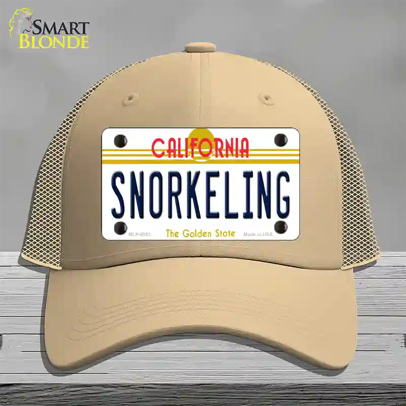 Snorkeling California Novelty License Plate Hat Mesh / Khaki