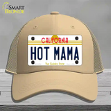 Hot Mama California Novelty License Plate Hat Mesh / Khaki